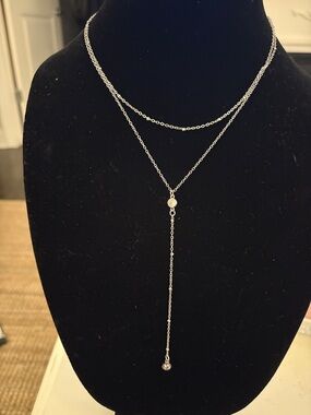Sterling Silver Double-Layer Lariat Necklace